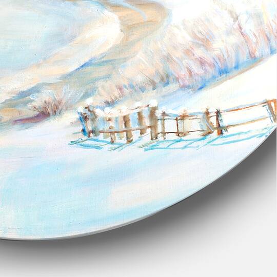 Designart - Country Road In Winter Landscape With Temple
